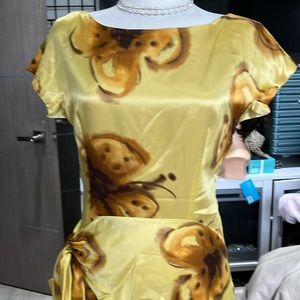 Alberta Ferretti side tie silk dress